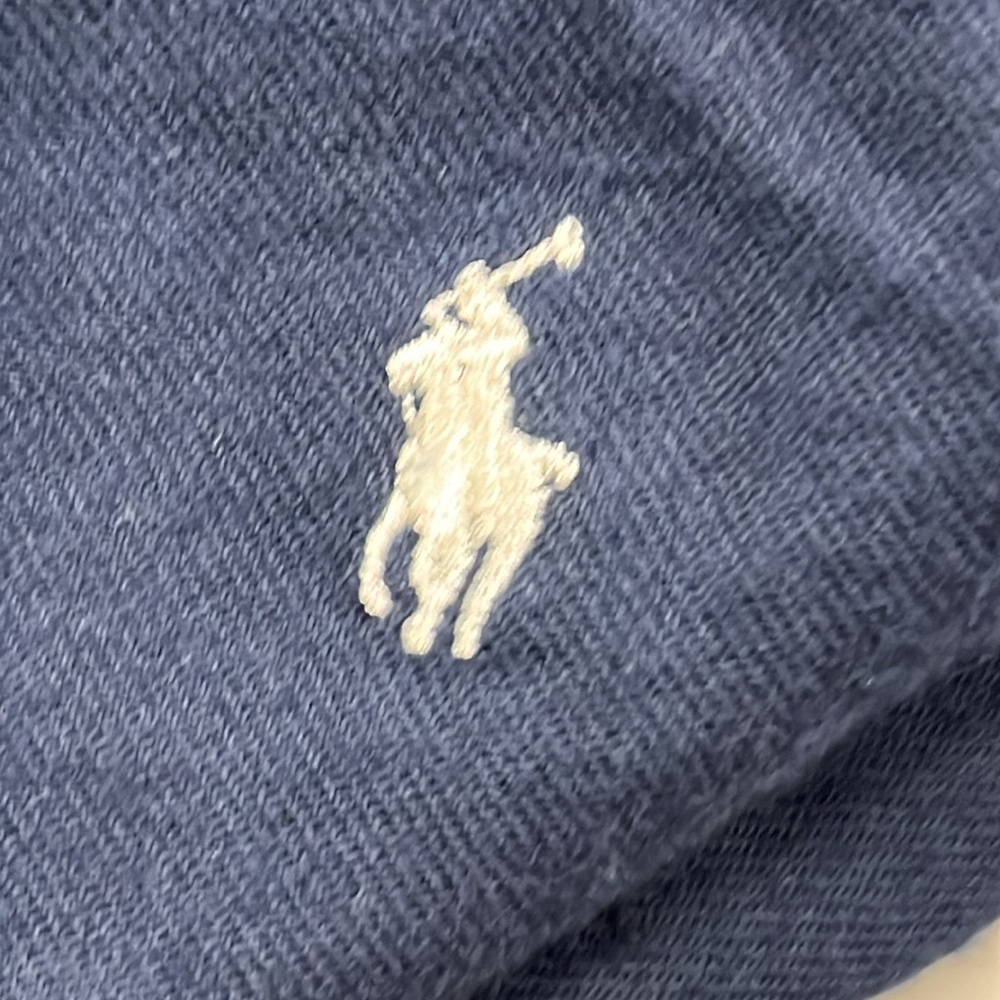 RALPH LAUREN NWT Men's Long SLV 1 Pocket Navy/White Trim Cotton Pajama Top SZ L - Picture 5 of 16